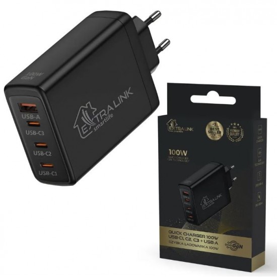 Ładowarka Smart Life Fast Charger 100W GaN  3x USB-C, USB-A 