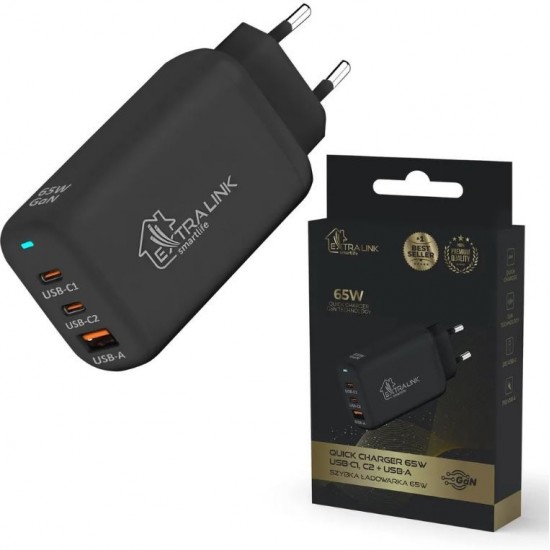 Ładowarka Smart Life Fast Charger 65W GaN  2x USB-C, USB-A 