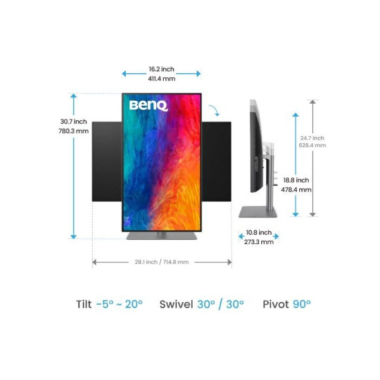 Monitor 31.5 cala PD3225U  LED 5ms/2K/2000:1/HDMI/Czarny 