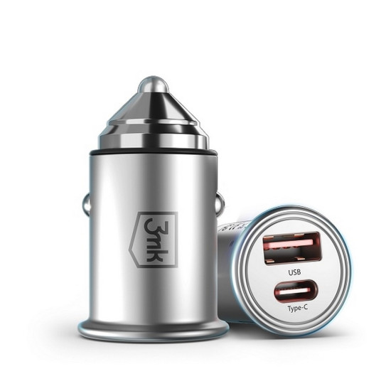 Ładowarka samochodowa 45W 1xUSB-C+USB-A 