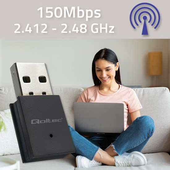 Bezprzewodowy mini adapter Wi-Fi | BT 4.0 USB | standard N 