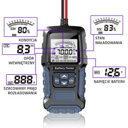 Tester akumulatora cyfrowy  z wyświetlaczem LCD | 12V | 24V | 3Ah-400Ah 