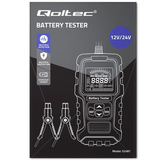 Tester akumulatora cyfrowy  z wyświetlaczem LCD | 12V | 24V | 3Ah-400Ah 