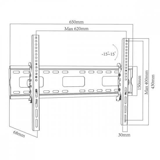 Uchwyt do TV 37-90' 80kg MC-421 VESA 600x400 