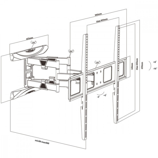 Uchwyt do TV 43-100' 80kg MC-423 