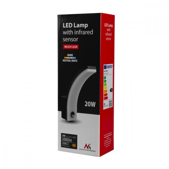 Lampa LED z czujnikiem ruchu MCE512 GR 