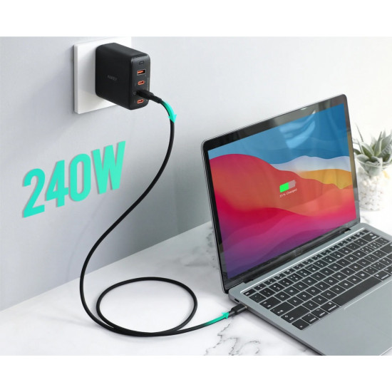 CB-SCC241 silikonowy kabel USB-C - USB-C | 1m | 5A | 240 W PD