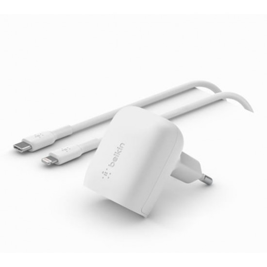 Ładowarka 20W USB-C PPS + kabel 1m USB-C/LTG biały 