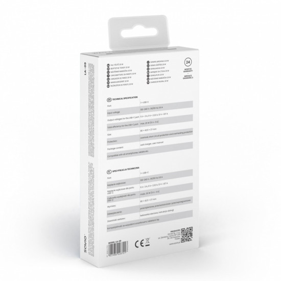 Ładowarka sieciowa 20W LA-09 USB-C QC, PD 3.0 