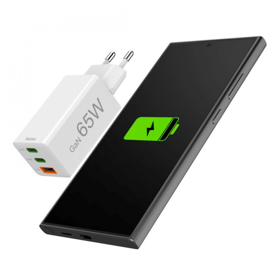 Ładowarka sieciowa 65W Gan PD/QC 