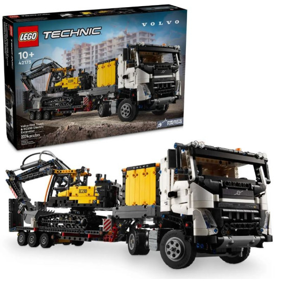 Klocki Technic 42175 Ciężarowka Volvo FMX i koparka EC230 Electric