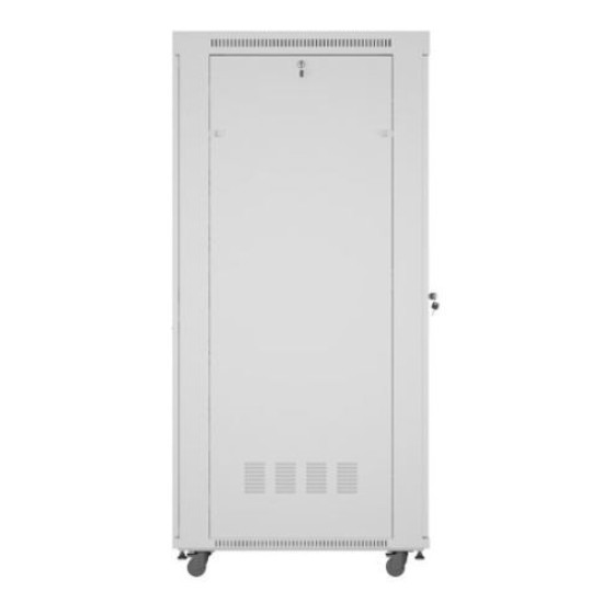 Szafa stojąca rack 19' 42U 800x1000 szara drzwi szkalne flat pack 