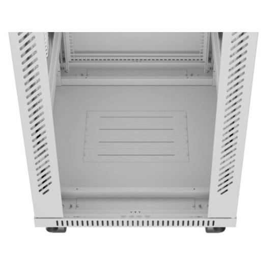 Szafa stojąca rack 19' 42U 600x800 szara drzwi szklane flack pack 