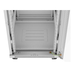 Szafa stojąca rack 19' 22U 600x800 szara drzwi szklane LCD flack pack 