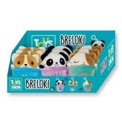 Brelok pluszowy kubek zwierzątko mix 9 sztuk display