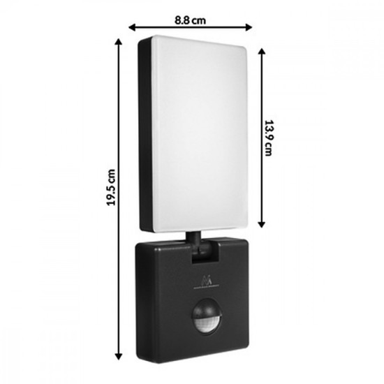 Lampa LED z czujnikiem ruchu MCE516 B 10W IP65 