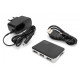 HUB/Koncentrator 4-portowy USB 2.0 HighSpeed, aktywny, czarno-srebrny