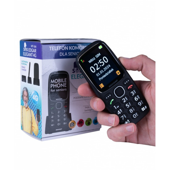Telefon komórkowy dla seniorów Mescomp MT-166 Edgar Elegant 4GB