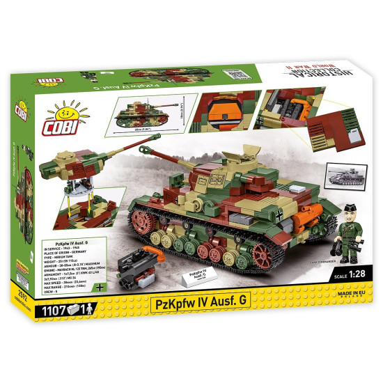 Klocki WWII PZKPFW IV AUSF.G 1107 klocków