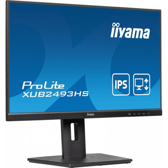 Monitor ProLite 23.8 cala XUB2493HS-B6 A, IPS, HDMI, DP, 2x2W, HAS, 300cd/m2, obrót stopy 120 stopni
