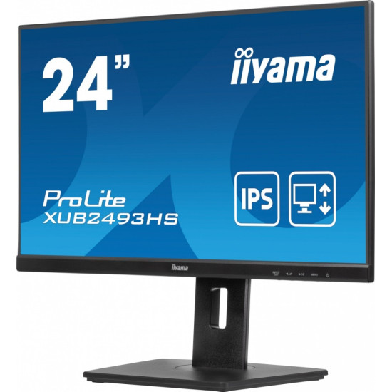 Monitor ProLite 23.8 cala XUB2493HS-B6 A, IPS, HDMI, DP, 2x2W, HAS, 300cd/m2, obrót stopy 120 stopni