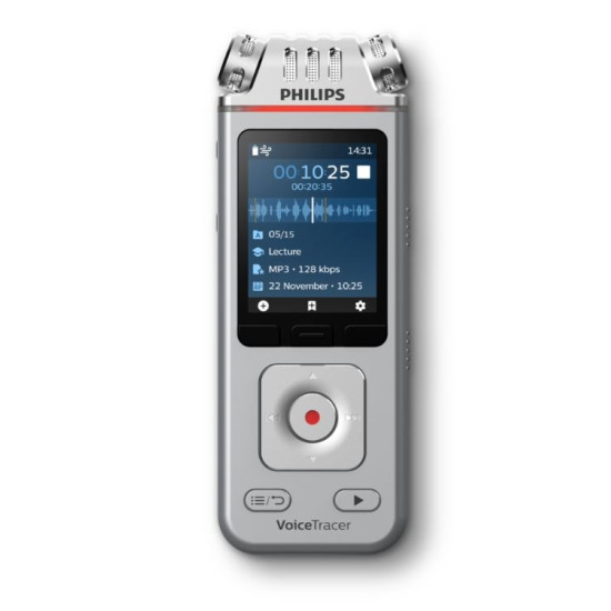Dyktafon DVT4115 Pamięć 8GB,USB,microSDHC maks.32GB,3 mikrofony 