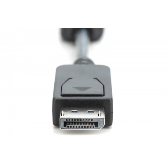 Kabel adapter Displayport z zatrzaskiem 1080p 60Hz FHD Typ DP/HDMI A M/Ż czarny 0,15m