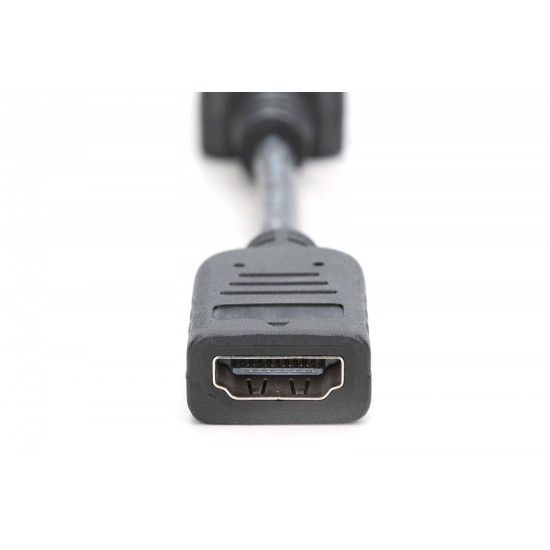 Kabel adapter Displayport z zatrzaskiem 1080p 60Hz FHD Typ DP/HDMI A M/Ż czarny 0,15m
