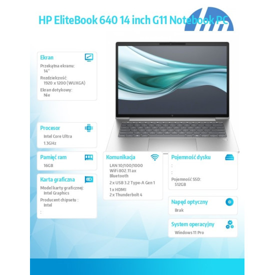 Notebook EliteBook 640 G11 U5-125U 512GB/16GB/W11Pro/14.0 A37VRET
