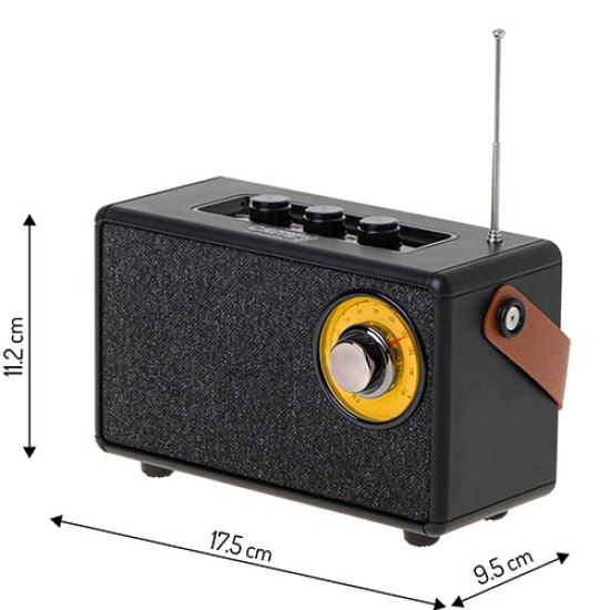 Głośnik Bluetooth CR1902 FM USB-C czarny