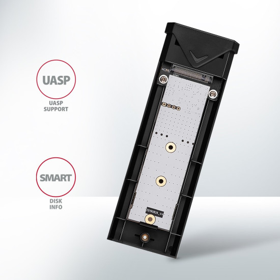 EEM2-UB2 Obudowa zewnętrzna aluminiowa, USB-C 3.2 Gen 2 - M.2 NVMe SSD, długość 42 do 80 mm Czarna