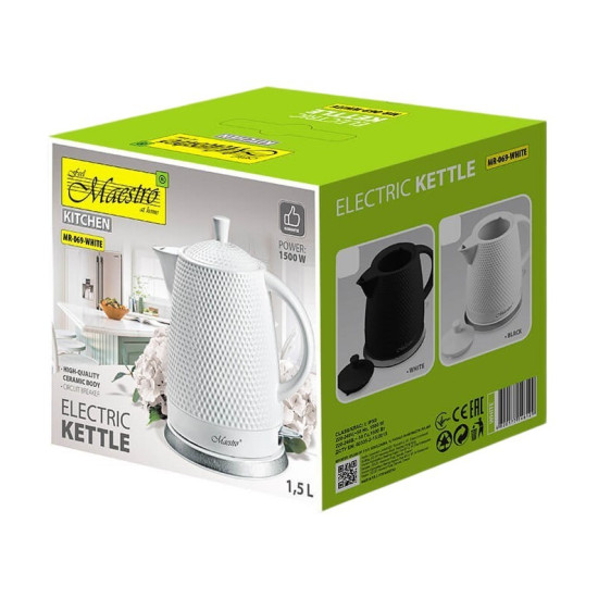 Ceramiczny czajnik elektryczny 1,5l 1500W MR-069-WHITE
