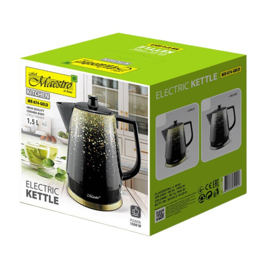 Ceramiczny czajnik elektryczny 1,5l  1500W  MR-074-GOLD