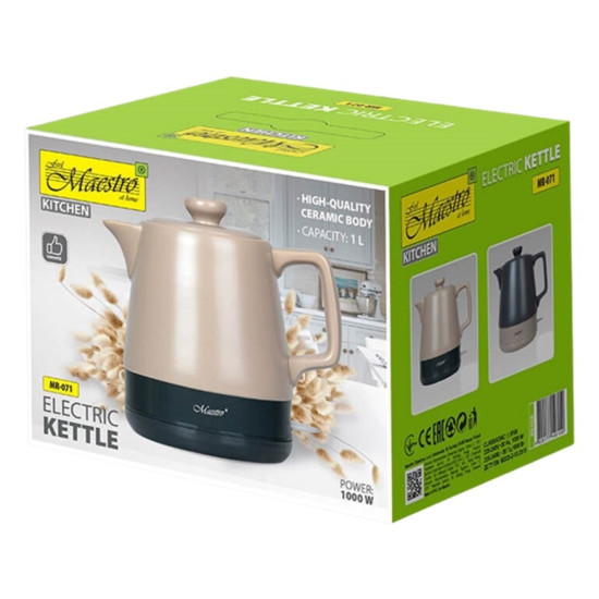 Ceramiczny czajnik elektryczny 1,0l  1200W  MR-071-BEIGE