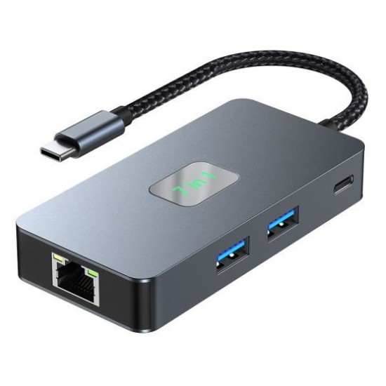 Adapter USB C (7w1) HDMI USB SD/TF RJ45 PD Adapter USB C (7w1) HDMI USB SD/TF RJ45 PD