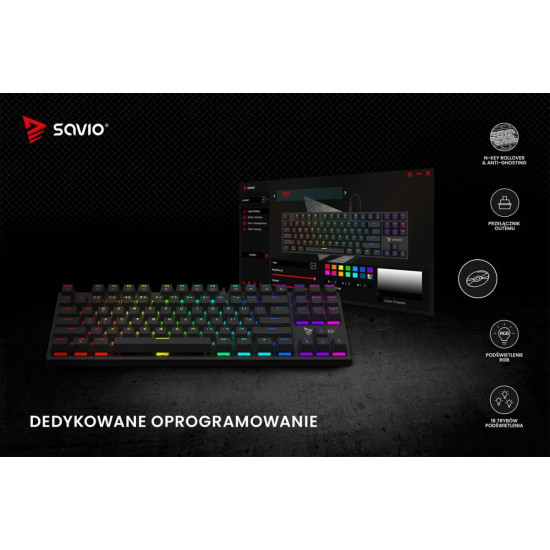 Klawiatura mechaniczna RGB Tempest X2 Outemu Red 