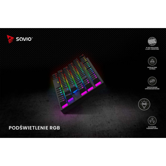 Klawiatura mechaniczna RGB Tempest X2 Outemu Red 