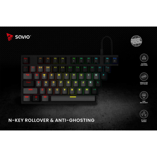 Klawiatura mechaniczna RGB Tempest X2 Outemu Red 