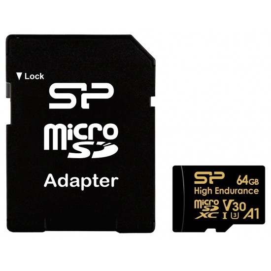 Karta pamięci microSDXC High Endurance 64GB V30 UHS-1 U3 A1 24/7 + ADAPTER microSD-SD