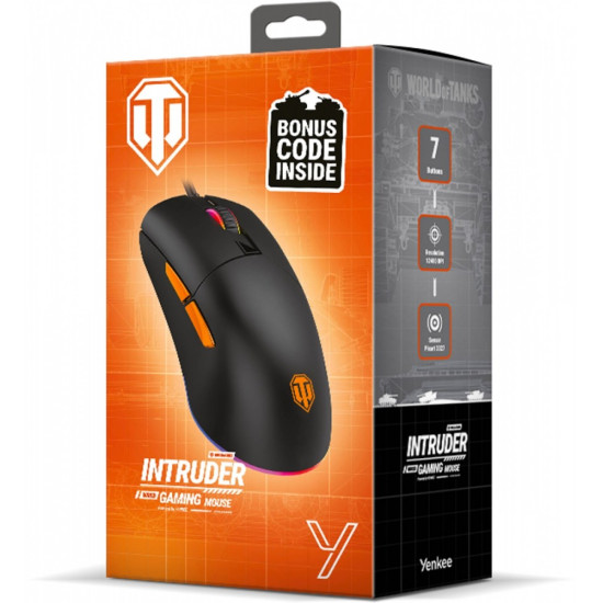 Mysz przewodowa dla graczy INDRUDER WT200 ultralekka - wersja limitowana WORLD OF TANKS 