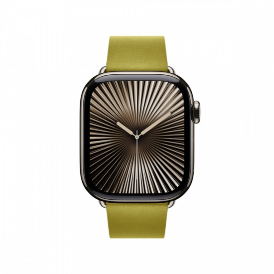 Pasek w kolorze zieleni Chartreuse z klamrą nowoczesną do koperty 42 mm - rozmiar S