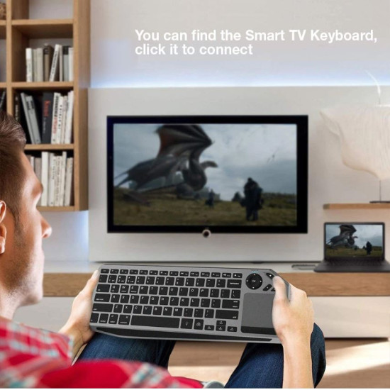 Klawiatura bezprzewodowa BT/RF 2.4GHz touchpad LED 