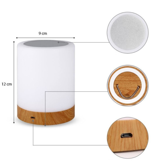 Lampka nocna Techly LED kolorowa bezprzewodowa 