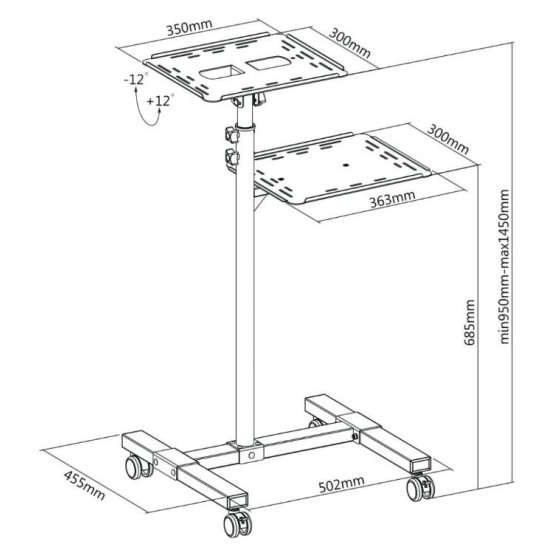 Mobilny stolik do projektora metalowy 