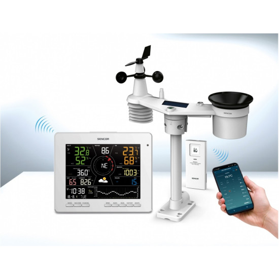 Profesjonalna Stacja meterologiczna wifi SMART z czujnik 7w1 