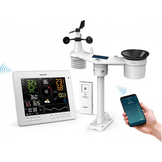 Profesjonalna Stacja meterologiczna wifi SMART z czujnik 7w1 