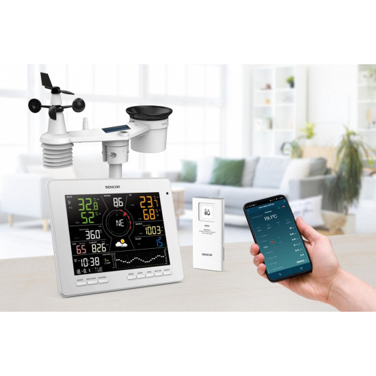 Profesjonalna Stacja meterologiczna wifi SMART z czujnik 7w1 