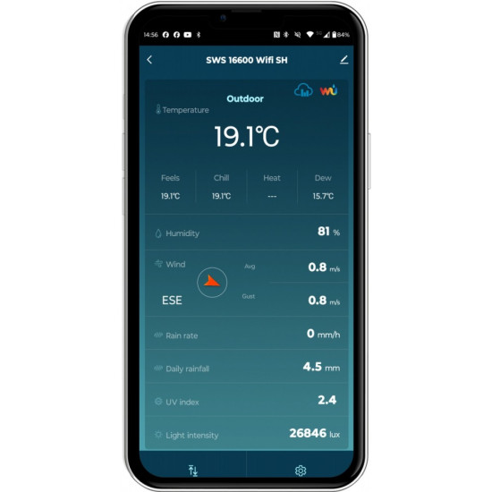 Profesjonalna Stacja meterologiczna wifi SMART z czujnik 7w1 