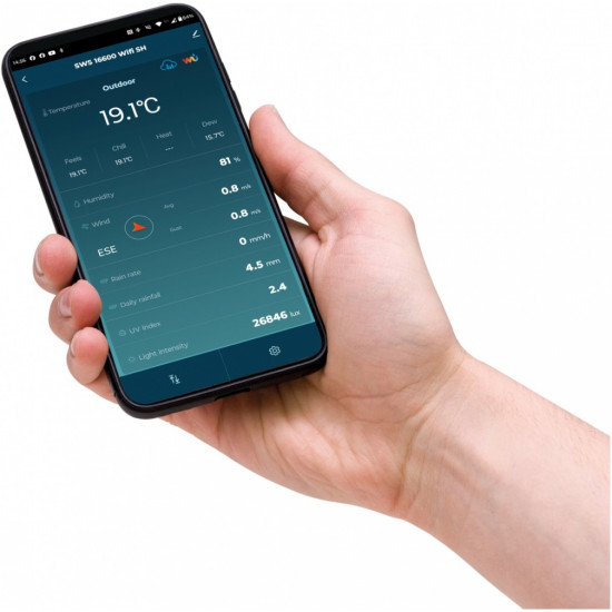 Profesjonalna Stacja meterologiczna wifi SMART z czujnik 7w1 