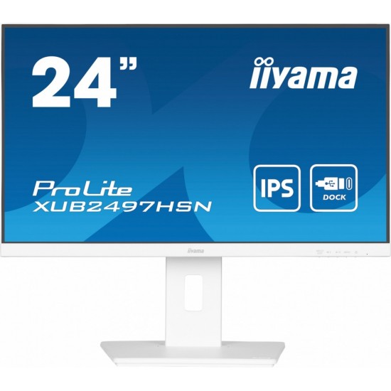 Monitor 24 cale XUB2497HSN-W2 IPS, USB-C Dock, HDMI, DP, 300cd, Pivot, HAS, biały